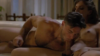 Busty brunette tranny Jade Venus sucks and fucks studs big cock