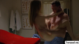 Smalltits trans woman gets analed by her horny guy doctor