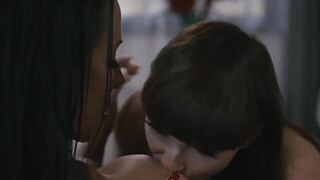 Transsexual Natalie Mars fucks female roommates pussy hard