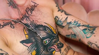 Strapon MTF fucks tattooed babe after getting licked