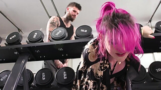 Trans Lena Moon anal fucked by Hatler Gurius at the gym