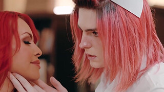 Busty milf having hot sex with these naughty transgender nurses