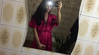 Barbara Lima enjoying delicious at dawn