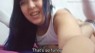 I found my sissy stepbrother wearing my panties! So I fingered her bussy