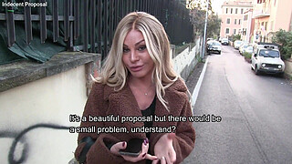 Exclusive - He accepts €1000 and gets his ass pounded by a hot Italian girl - English subtitles