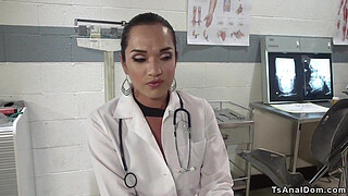 Gorgeous shemale doctor anal fucks guy