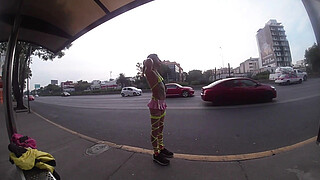 I stood on a corner in Tlalpan with a miniskirt TRANNY PUBLIC WHORE