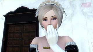 Bossy futa Milf fucks two sissy guys and servant girl - Animation group futa on male