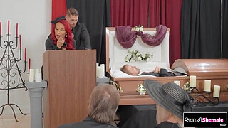 SacredShemale.com - TS Foxxy barebacked at husbands burial