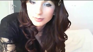 Beautiful crossdresser teen teasing on webcam