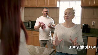 Redhead Bratty Tranny Ass Fucks Her New Stepdad
