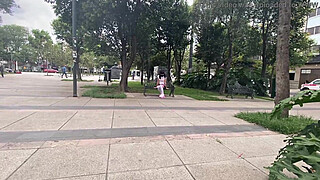 With roller skates I pushed this whore teen I found on the street