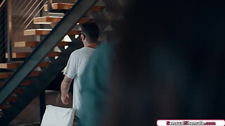 Big tits trans stepmom Sofia Sanders makes stepson suck her cock.The latina tgirl rims him and barebacks him.Other stepson joins and anal fucks the ts