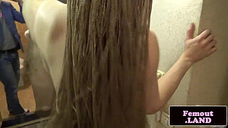 Amateur femboy gets hj before masturbation