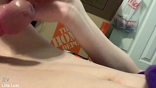 Trans Lilia Lust milks her girlcock with a pocket pussy